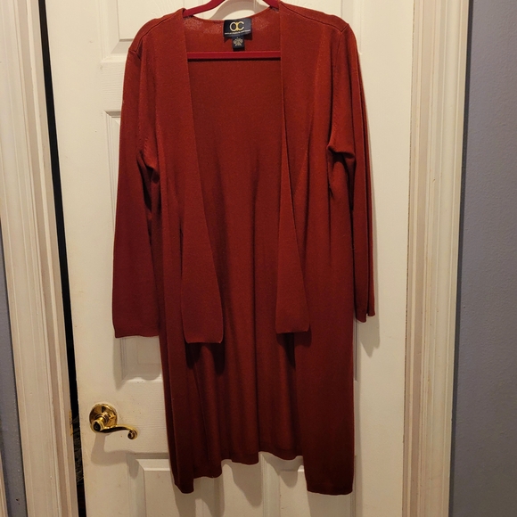 VTG Womens SILK/CASHMERE  Long Cardigan Sweater Sienna Size L - Picture 1 of 3